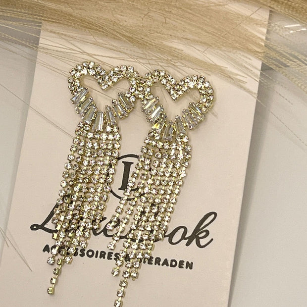 Hart Kristal Oorbellen