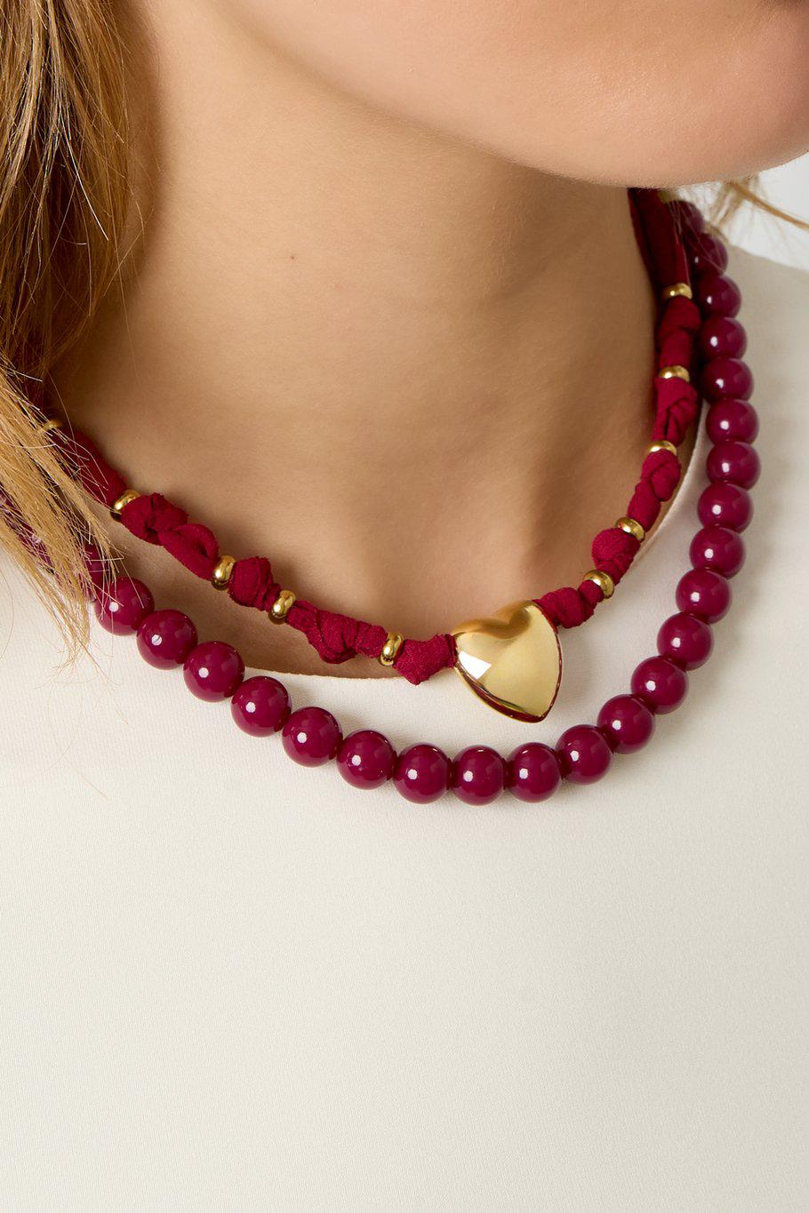 Stoffen Hals Ketting Hart - Casual