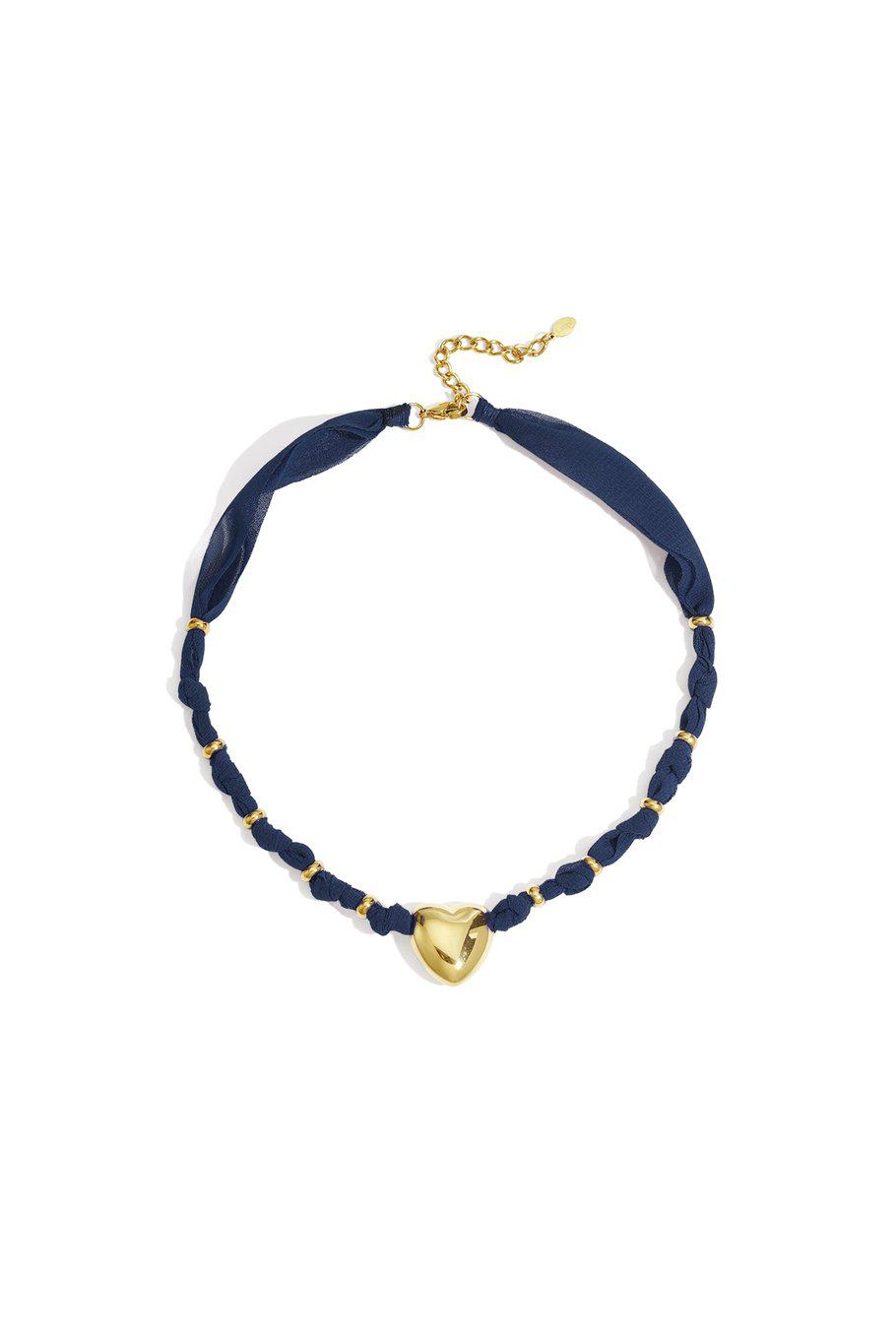 Stoffen Hals Ketting Hart - Casual