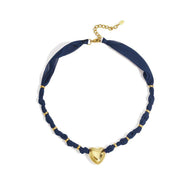 Stoffen Hals Ketting Hart - Casual