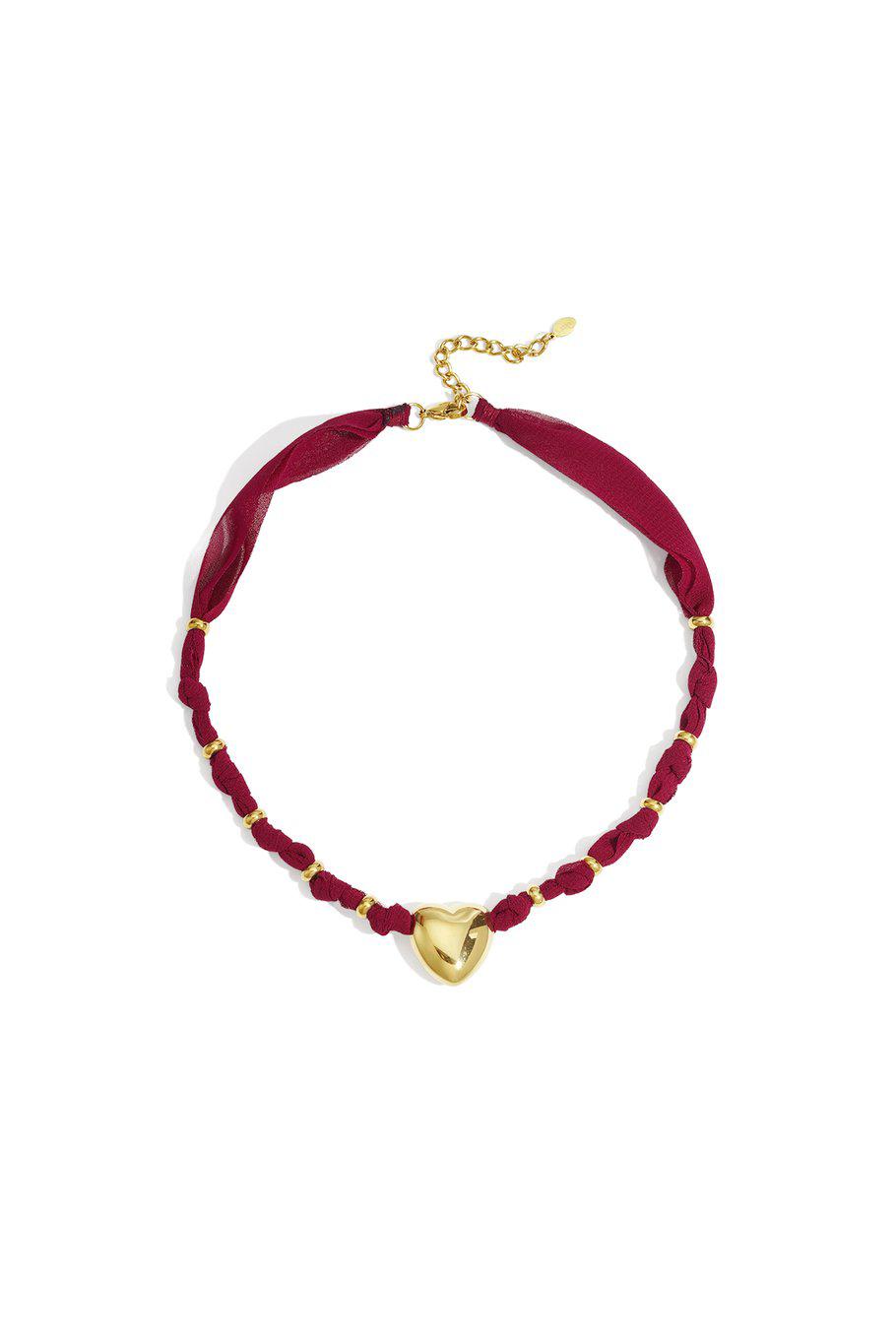 Stoffen Hals Ketting Hart - Casual