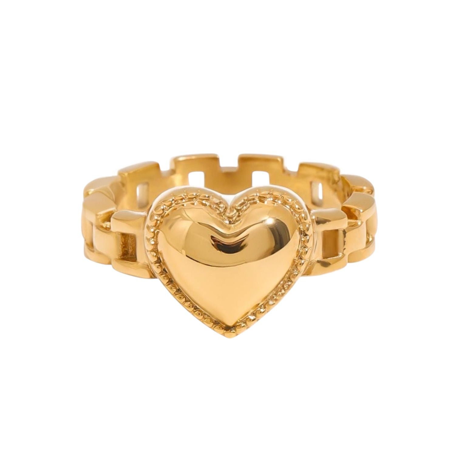 Luxe Heart Link Ring