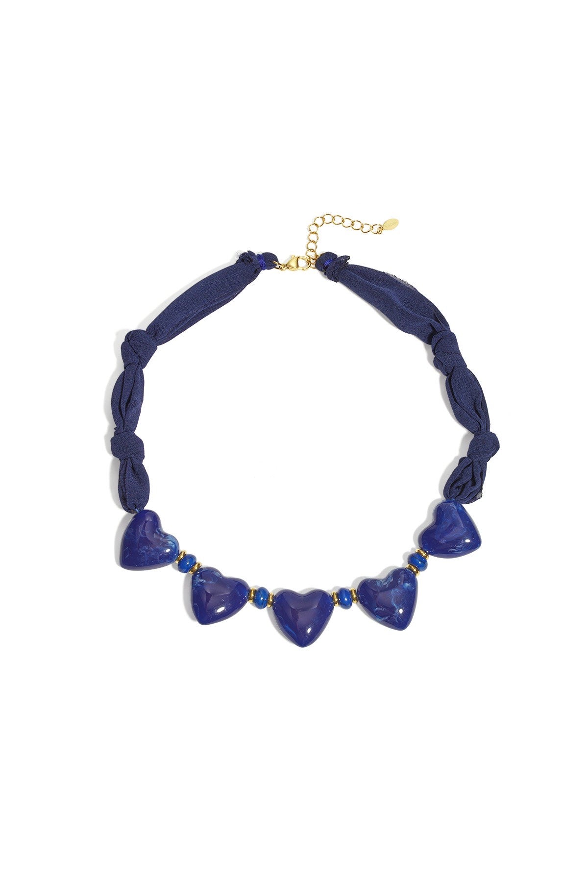 Stoffen Ketting Met Hartkralen