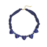 Stoffen Ketting Met Hartkralen