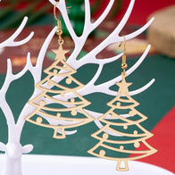 Gouden Kerstboom Oorbellen